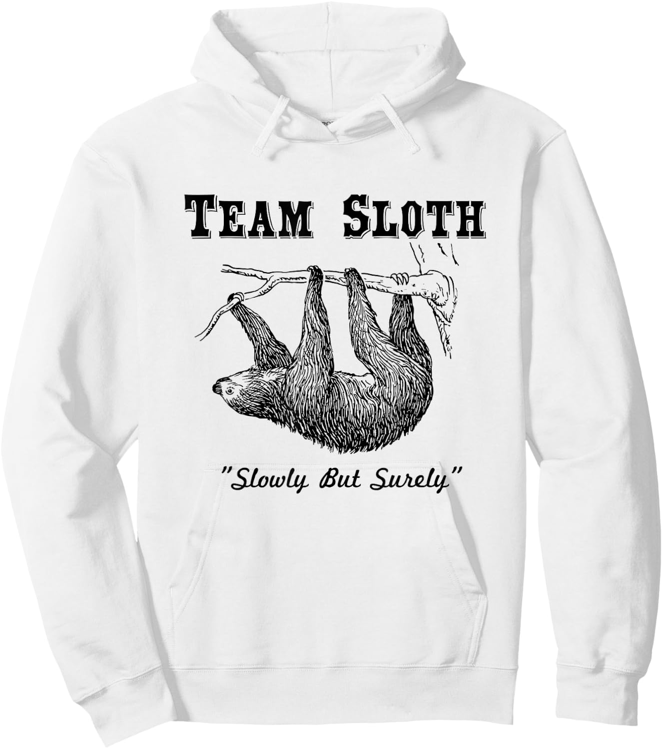 Running Funny Team Sloth Marathon Hoodie - Hoodie | White