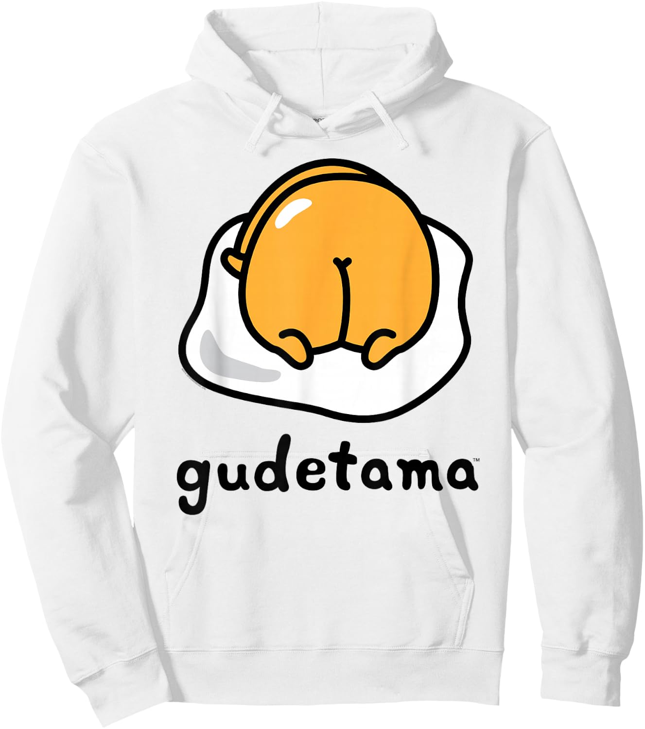 Gudetama The Lazy Egg Backside Logo Shirt Hoodie - Hoodie | White