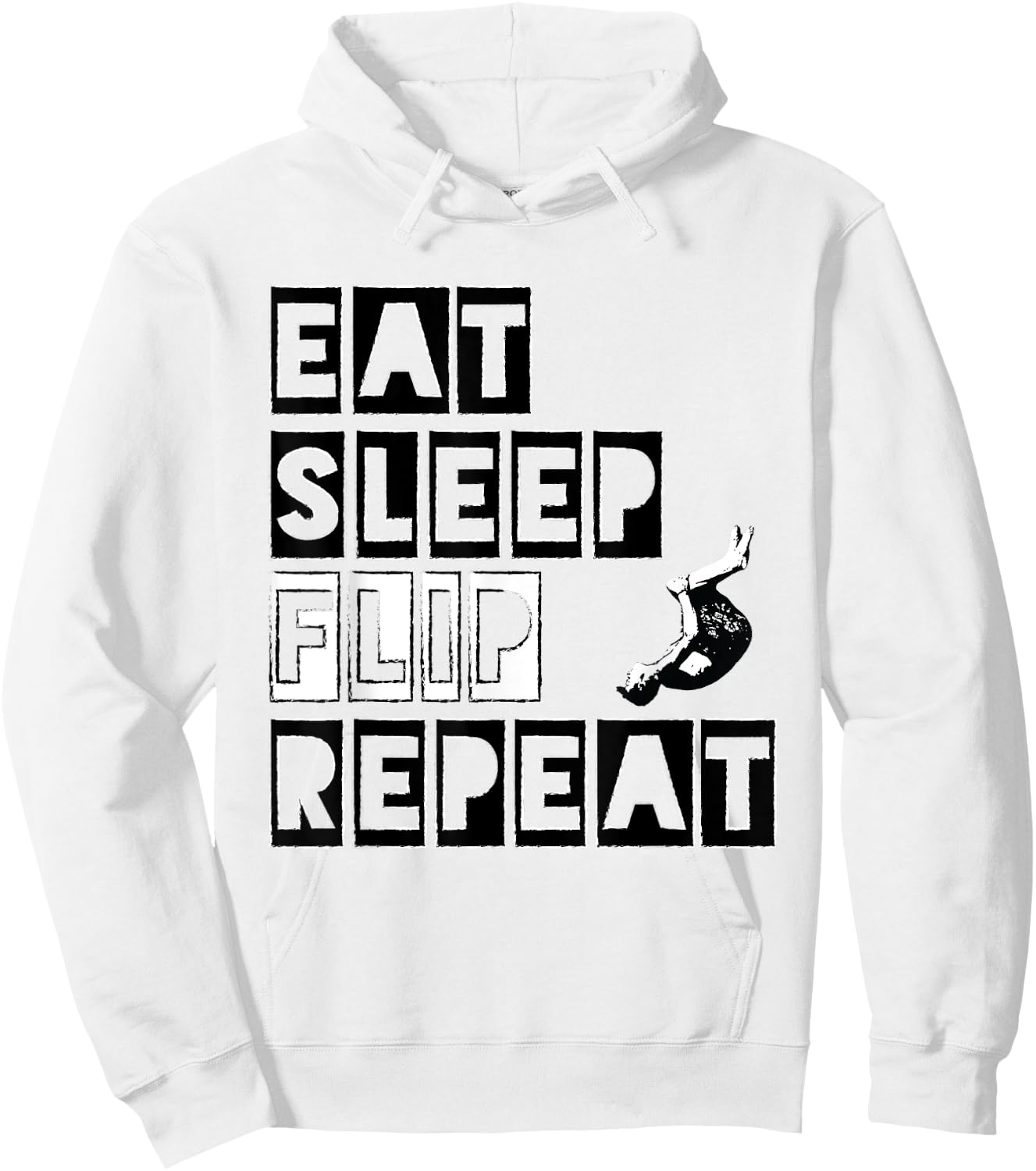 Eat Sleep Flip Repeat Gymnast & Tumbling Hoodie - Hoodie | White