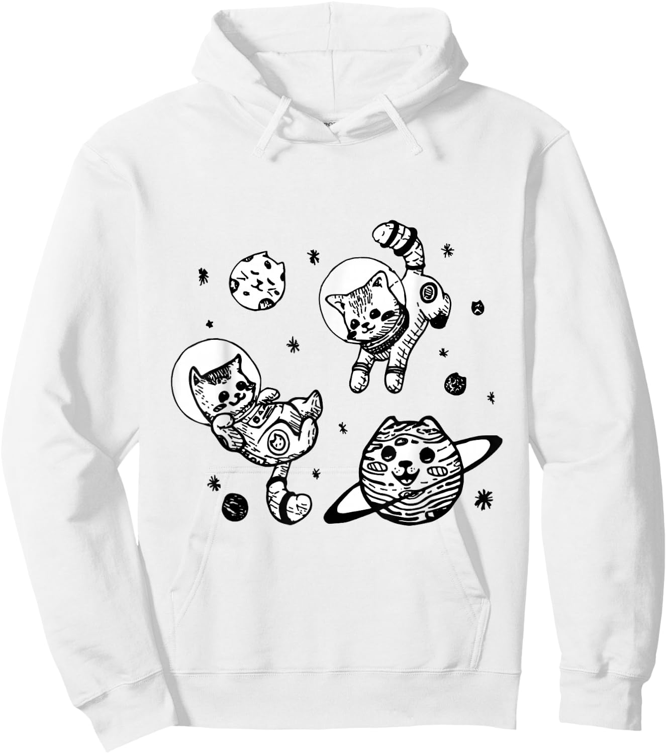 Kitty Cats Flying in Space - Kittens Hoodie - Hoodie | White
