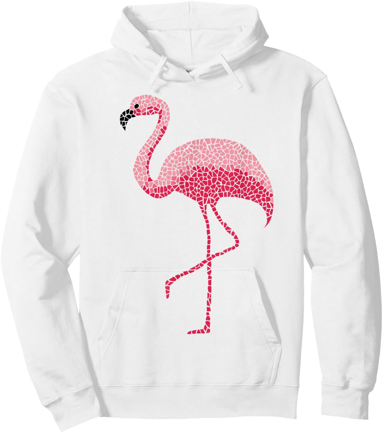 Tropical Pink Flamingo Bird Design Hoodie - Hoodie | White
