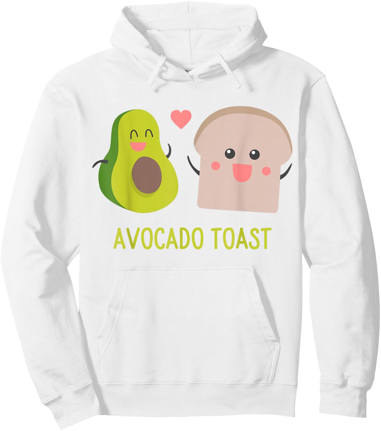 Avocado Toast Funny Cute Cartoon Gift Hoodie - Hoodie | White