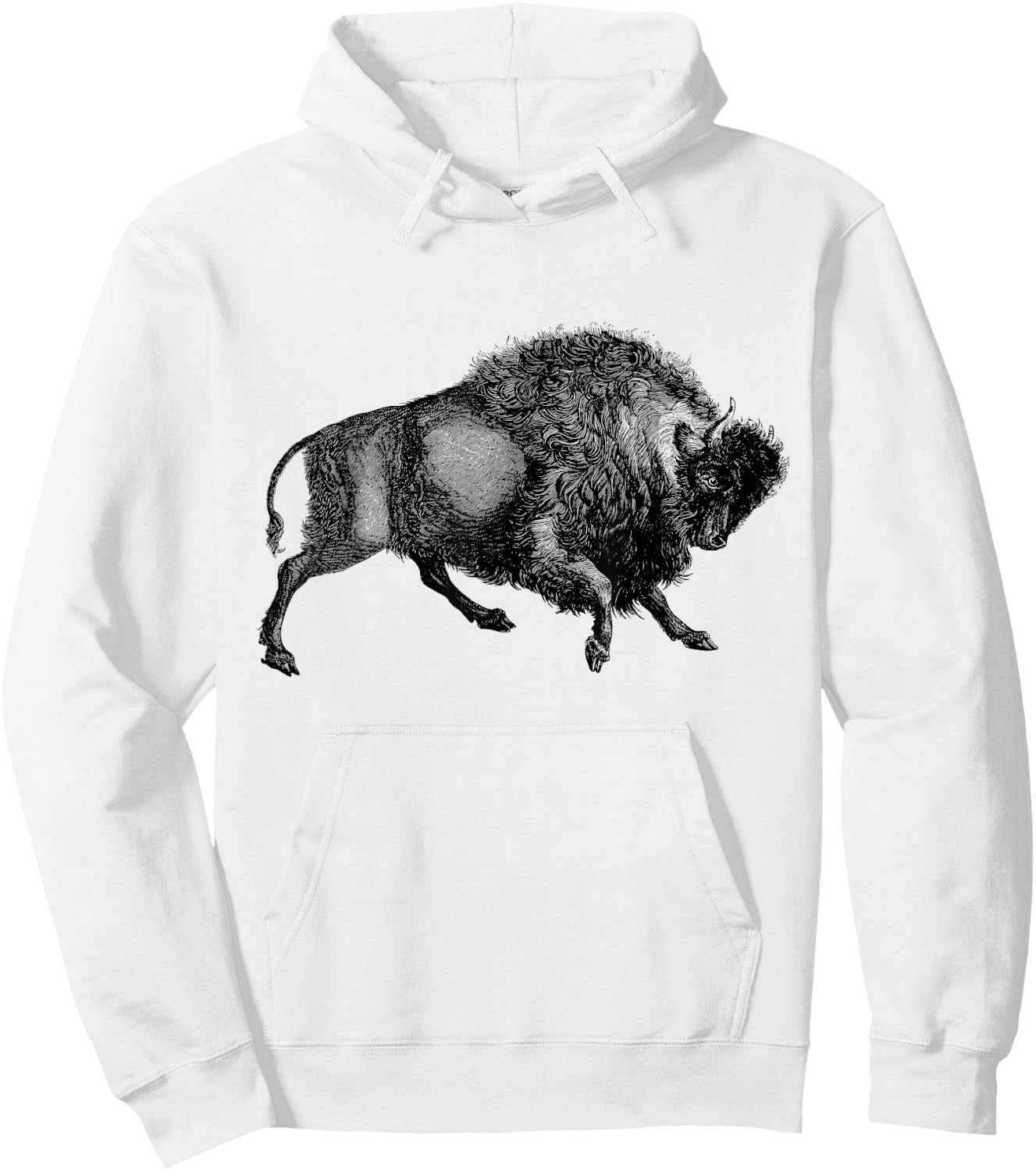 Buffalo T Shirt American Bison Classic Vintage Hoodie - Hoodie | White