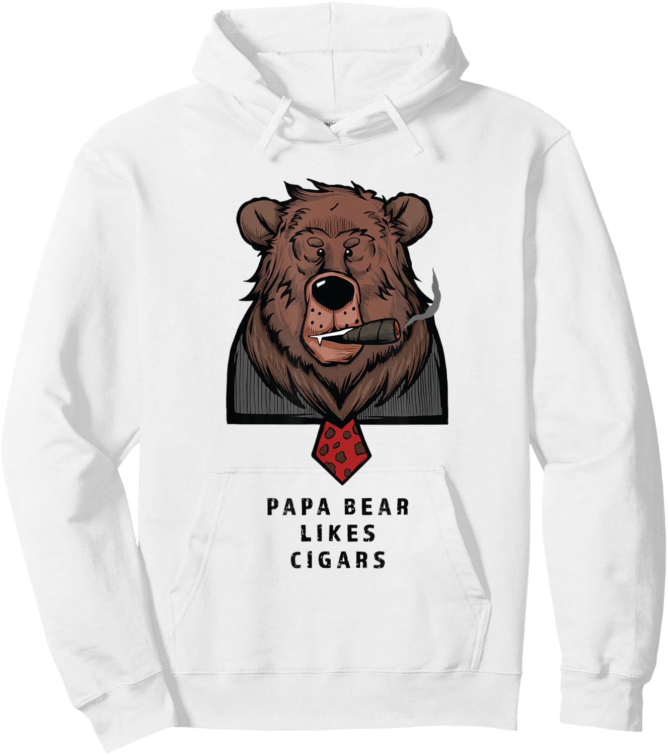 Papa Bear Cigar Hoodie - Hoodie | White