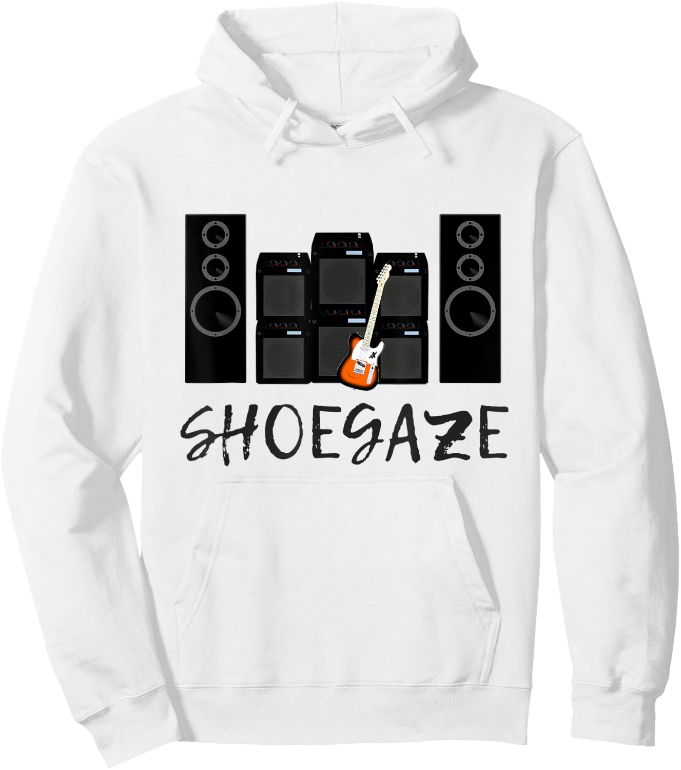 Shoegaze Indie Rock Music Fan Guitar & Amps Gift Hoodie - Hoodie | White