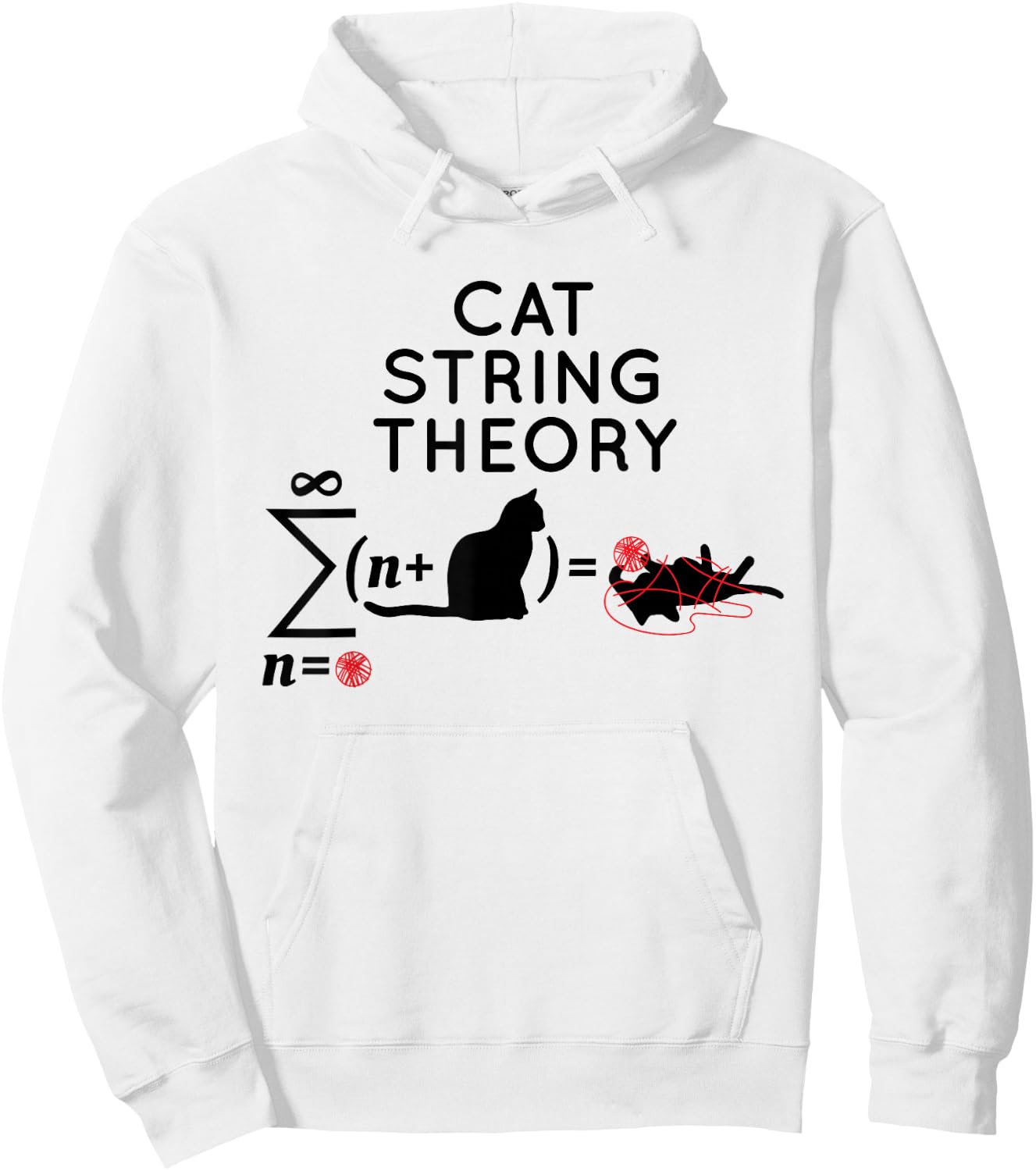 Cat String Theory Sarcastic Science Humor Funny Hoodie - Hoodie | White