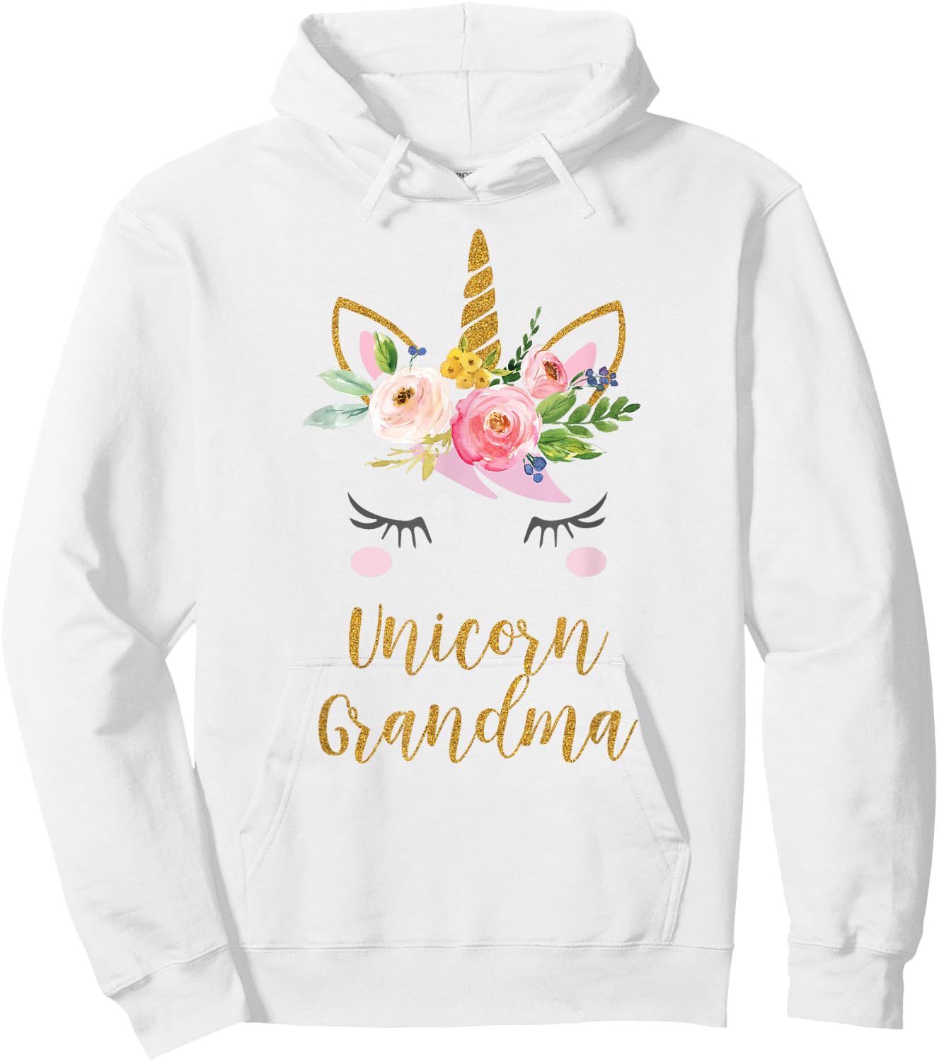 Unicorn Grandma Shirt, Floral Bouquet Hoodie - Hoodie | White