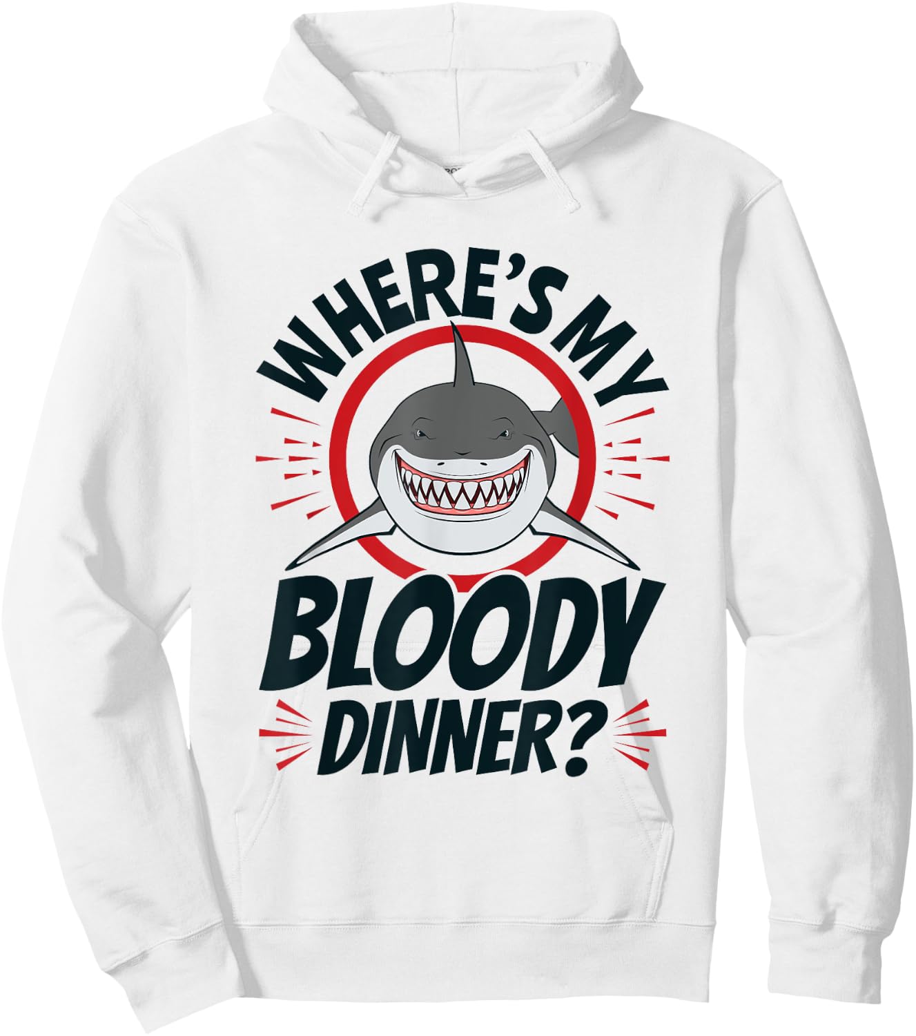 Funny Bloody Shark Pun Teeth Sharks Lover Hoodie - Hoodie | White
