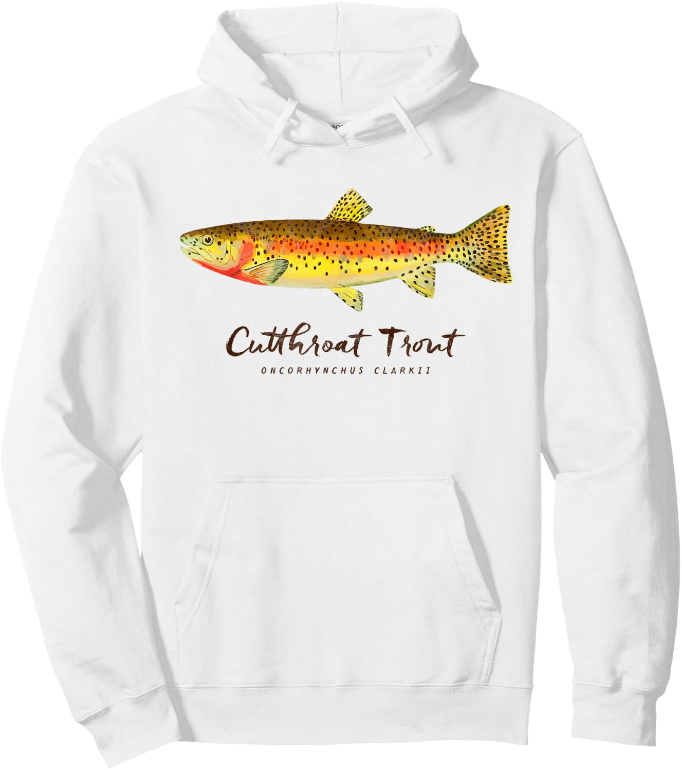 Retro Cutthroat Trout Vintage Fly Fishing Hoodie - Hoodie | White