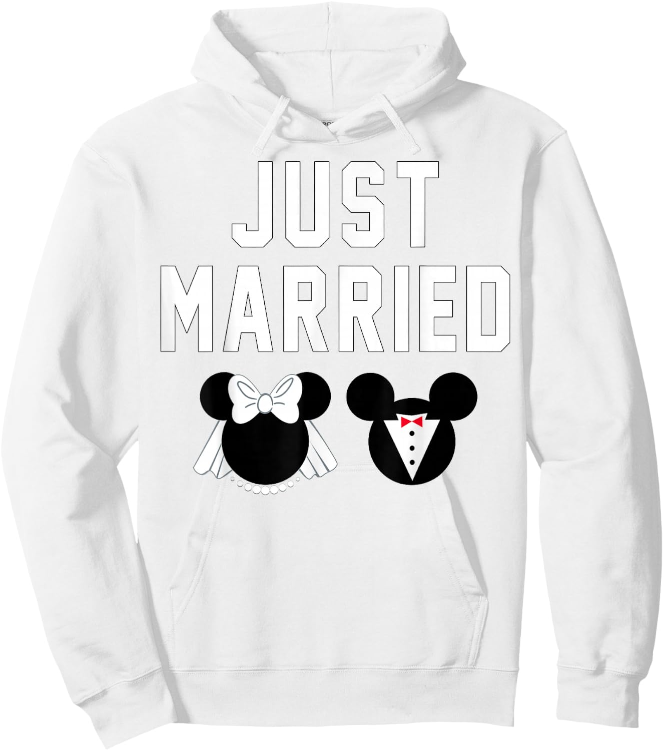 Mickey Mouse Minnie Mouse - Just Married Hoodie - Hoodie | White