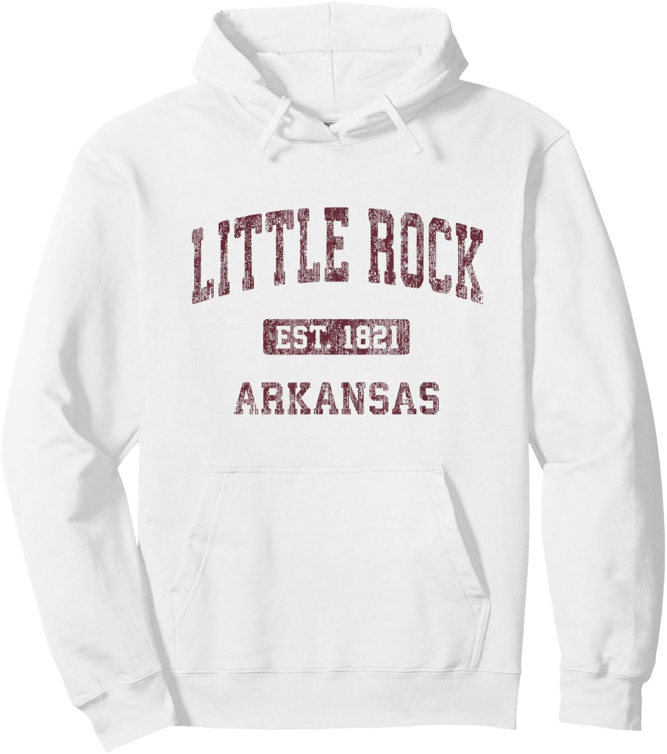 Little Rock Arkansas AR Vintage Athletic Sports Design Hoodie - Hoodie | White