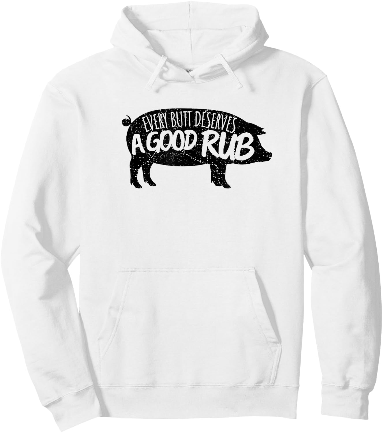 Vintage Every Butt Deserves A Good Rub Funny BBQ Hoodie - Hoodie | White