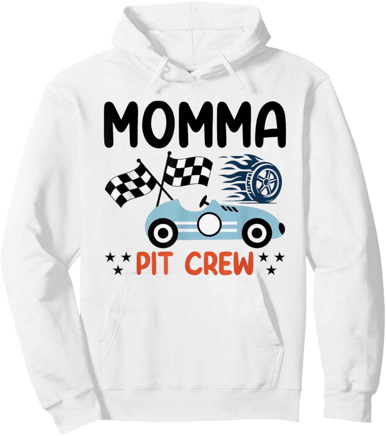 Race Car Birthday Party Racing Family Momma Pit Crew Hoodie - Hoodie | White