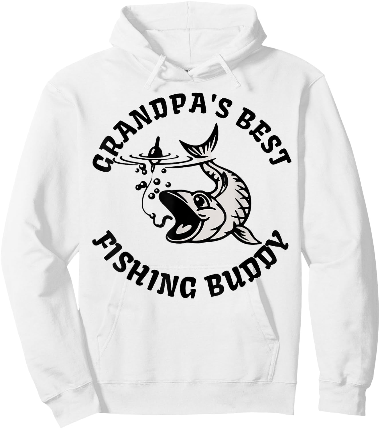 Grandpa's Best Fishing Buddy Kid's Shirt | Fishing Hoodie - Hoodie | White