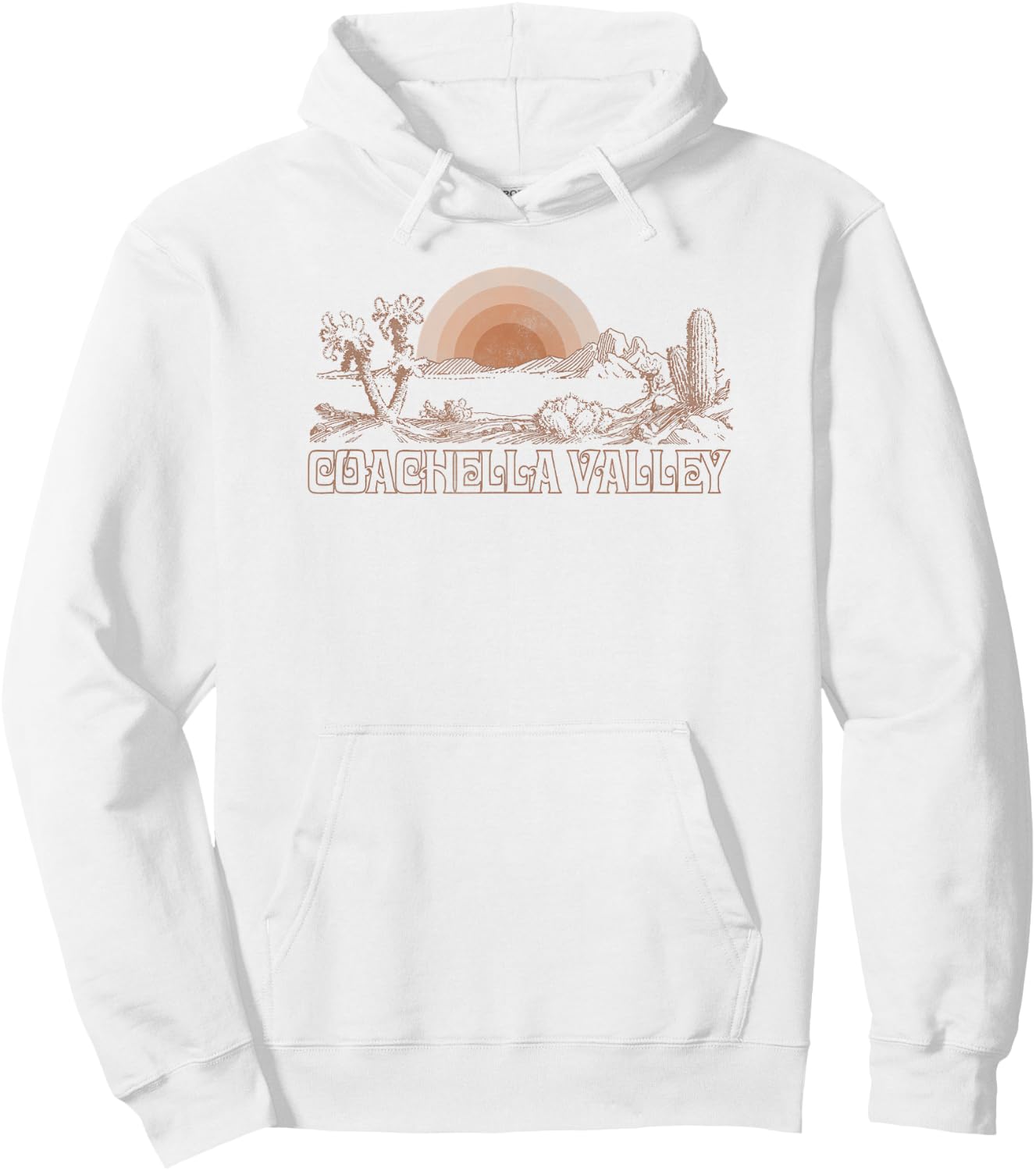 Trendy Coachella Valley Center Desert Scene Hoodie - Hoodie | White