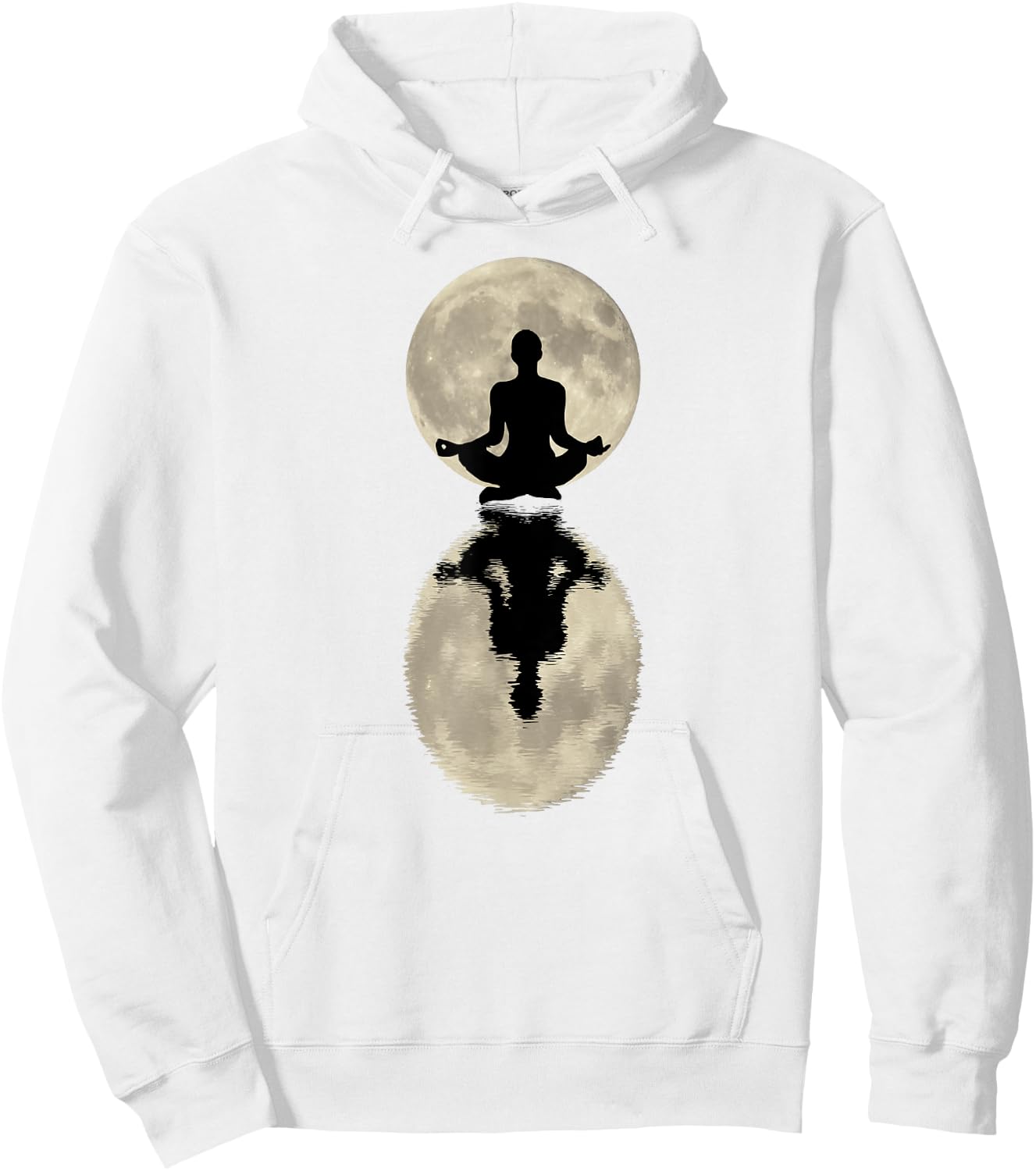 Yoga Gift - Namaste Moon Refection Zen Spiritual Hoodie - Hoodie | White