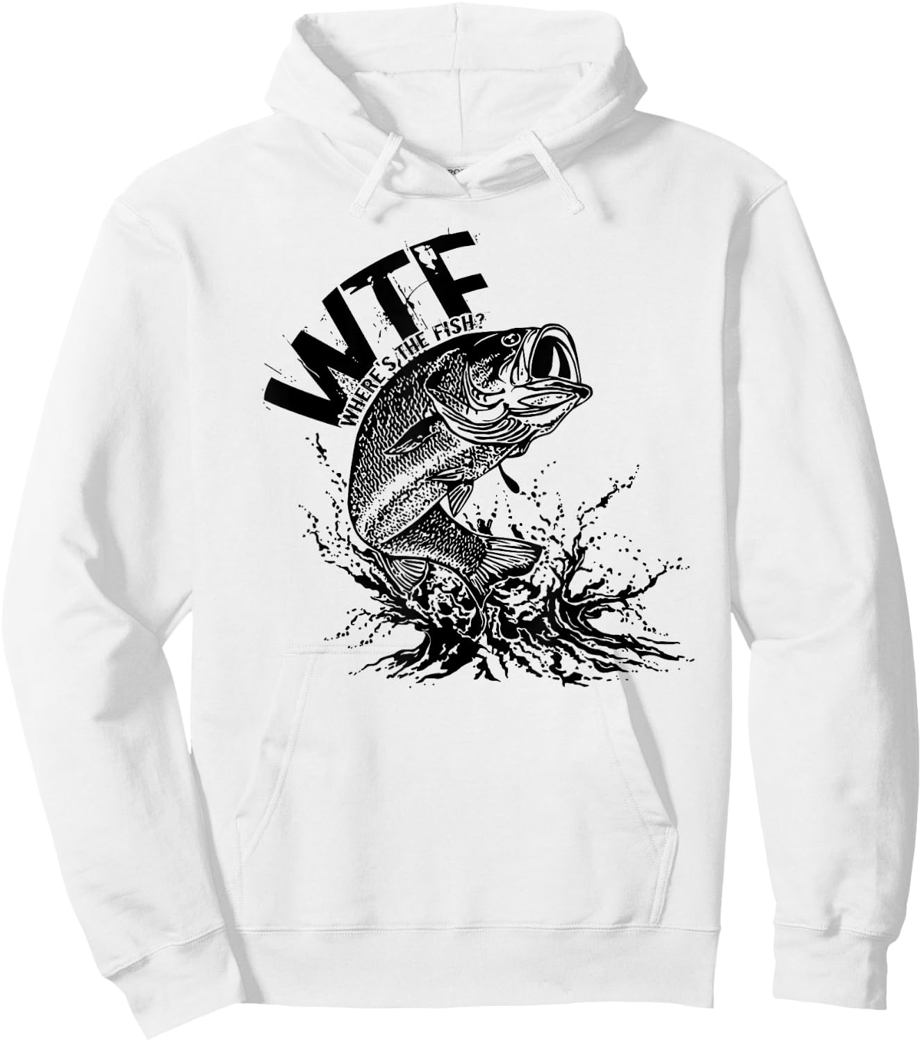 WTF Where's The Fish for Fishermen Hoodie - Hoodie | White