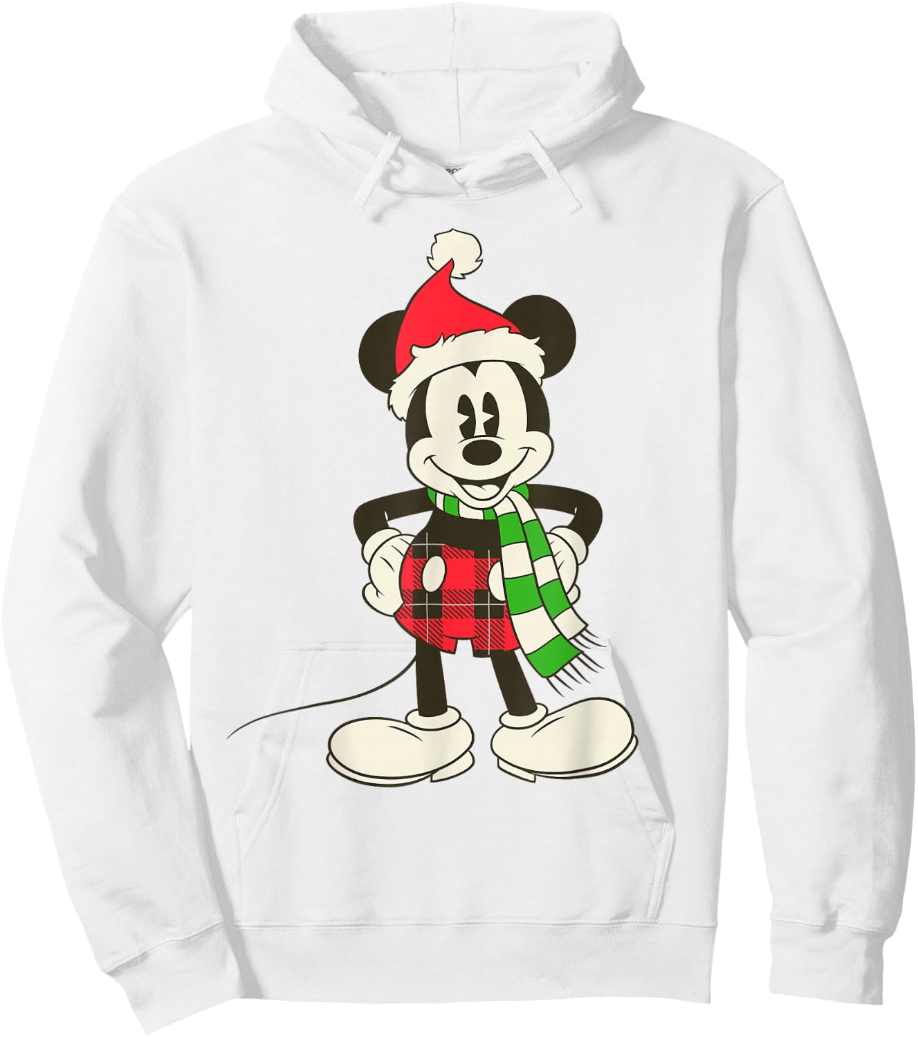 Disney Vintage Mickey Mouse in Santa Hat Hoodie - Hoodie | White