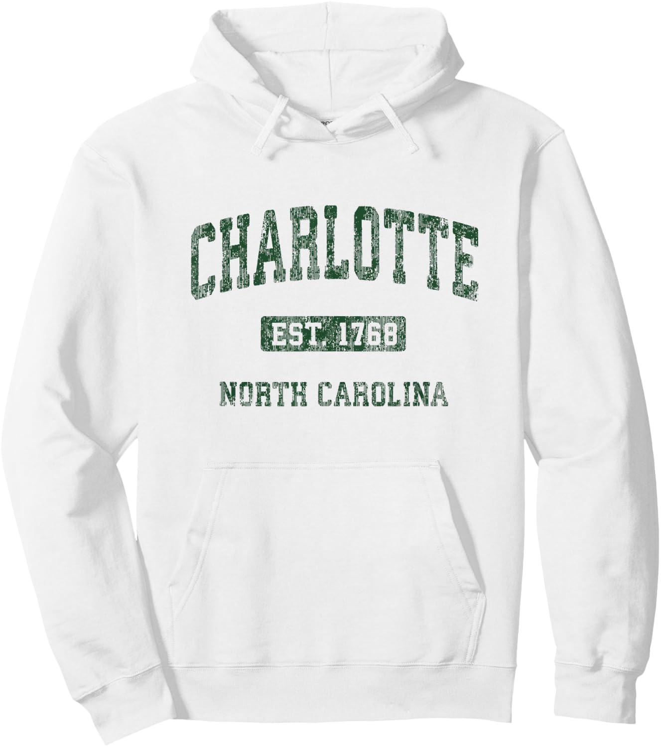 Charlotte North Carolina NC Vintage Athletic Sports Design Hoodie - Hoodie | White