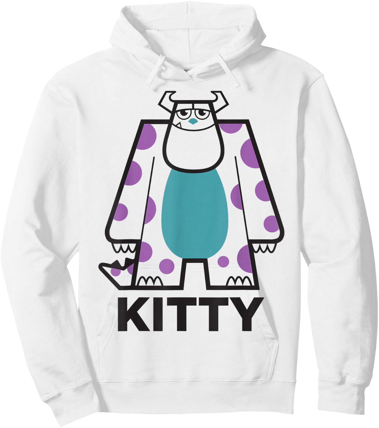Disney Pixar Monsters, Inc. Sulley Kitty Big Portrait & Logo Hoodie - Hoodie | White