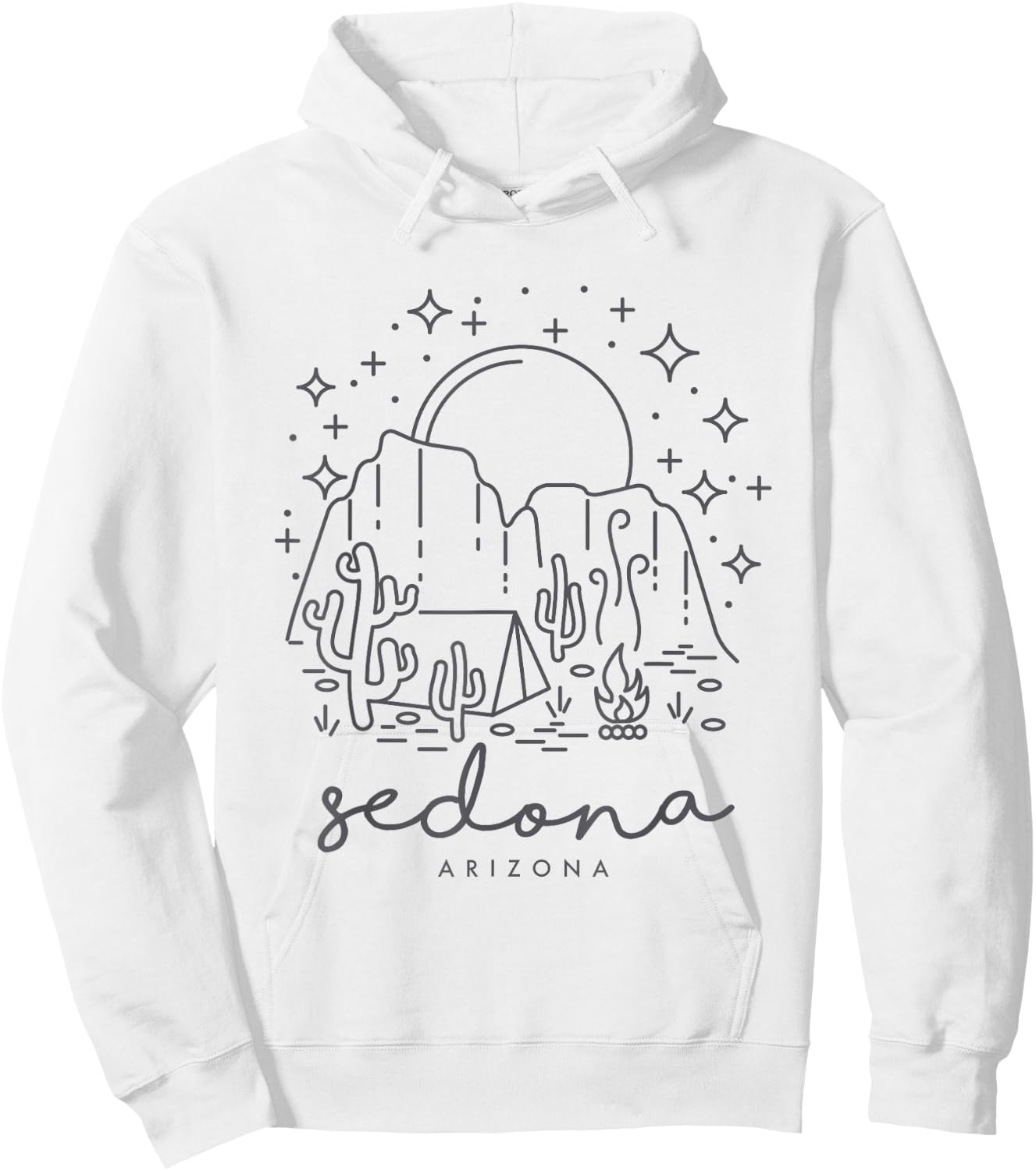 Cool Vintage Cactus Sedona Arizona Camping Souvenir Hoodie - Hoodie | White