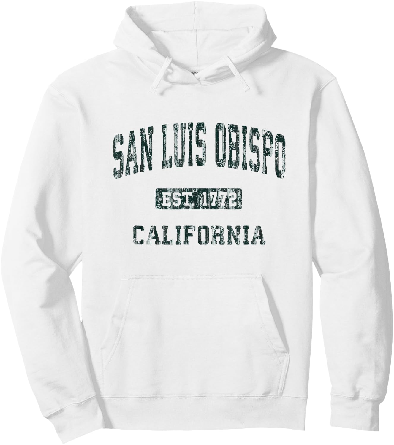 San Luis Obispo California CA Vintage Athletic Sports Design Hoodie - Hoodie | White
