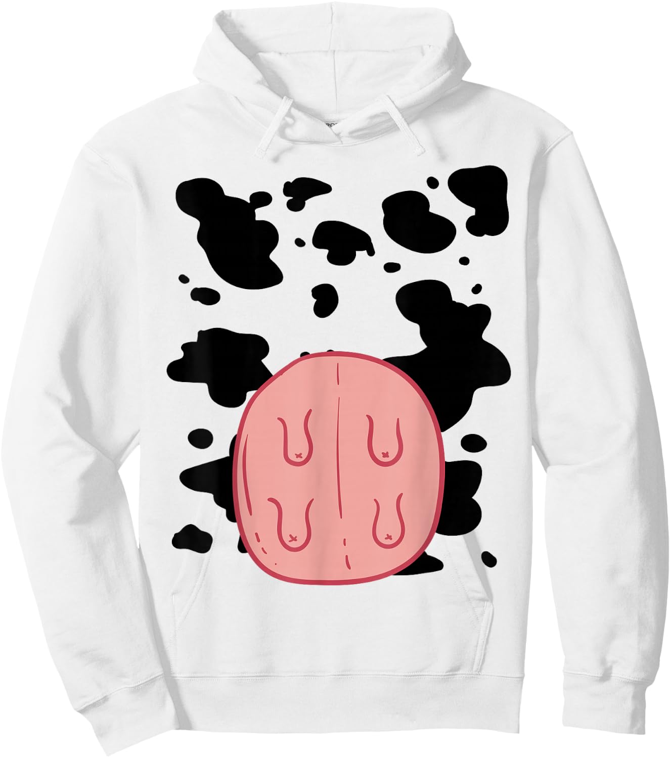 Cow Udder Pattern Funny Lazy DIY Costume Easy Halloween Hoodie - Hoodie | White