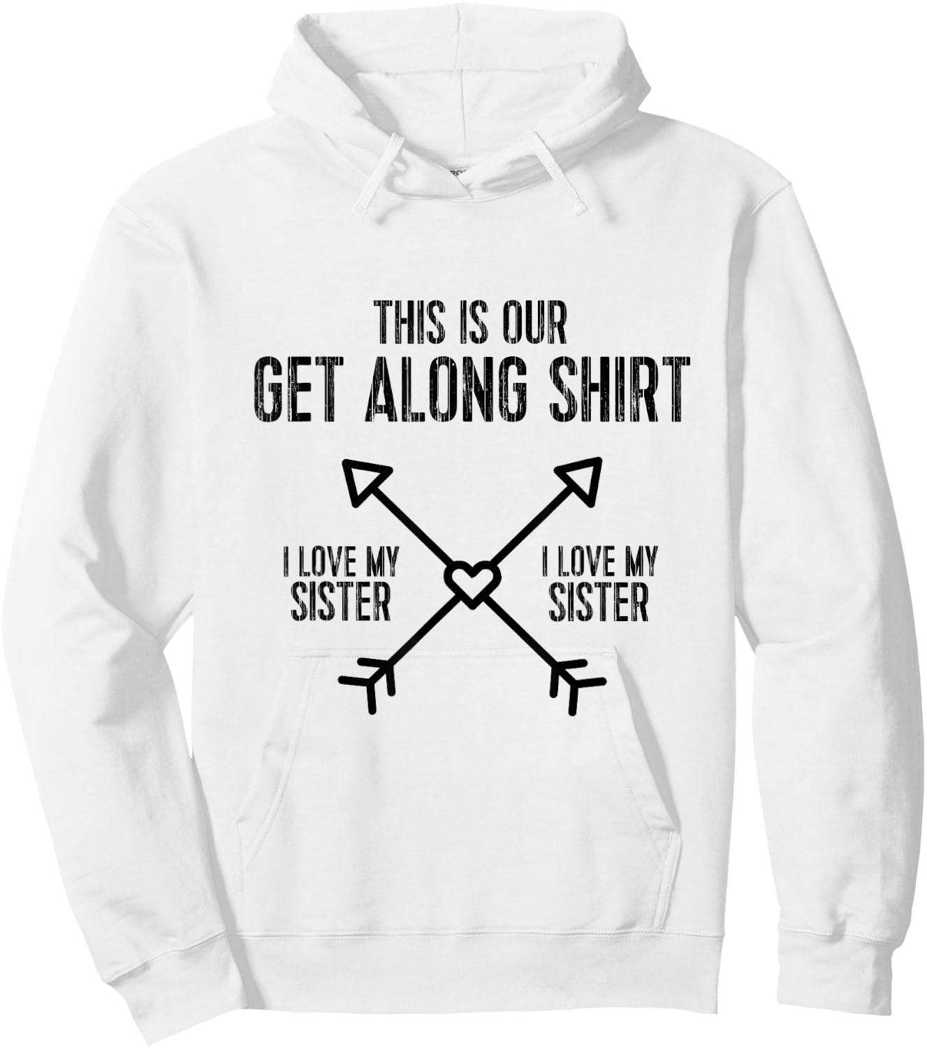 Sibling Fighting Get Along (Sister/Sister) Hoodie - Hoodie | White