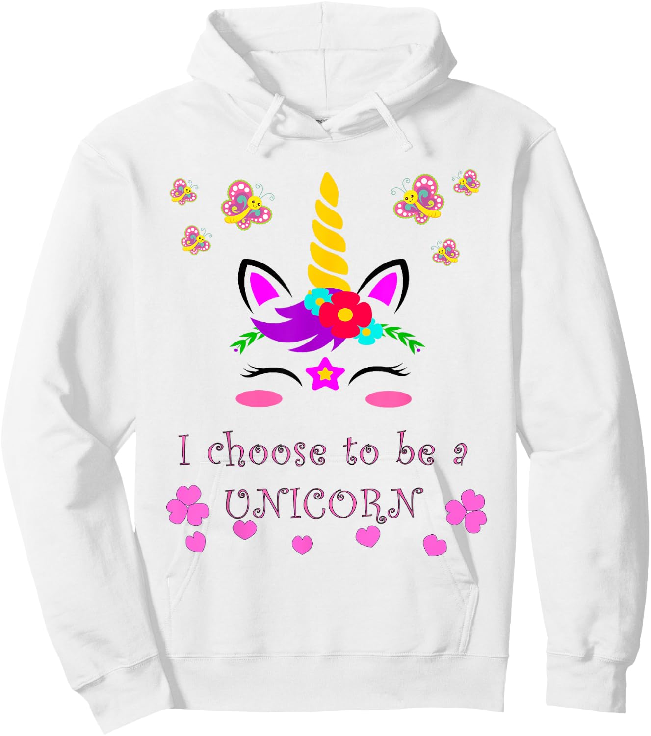 I choose to be a Unicorn , Unicorn Gift Hoodie - Hoodie | White
