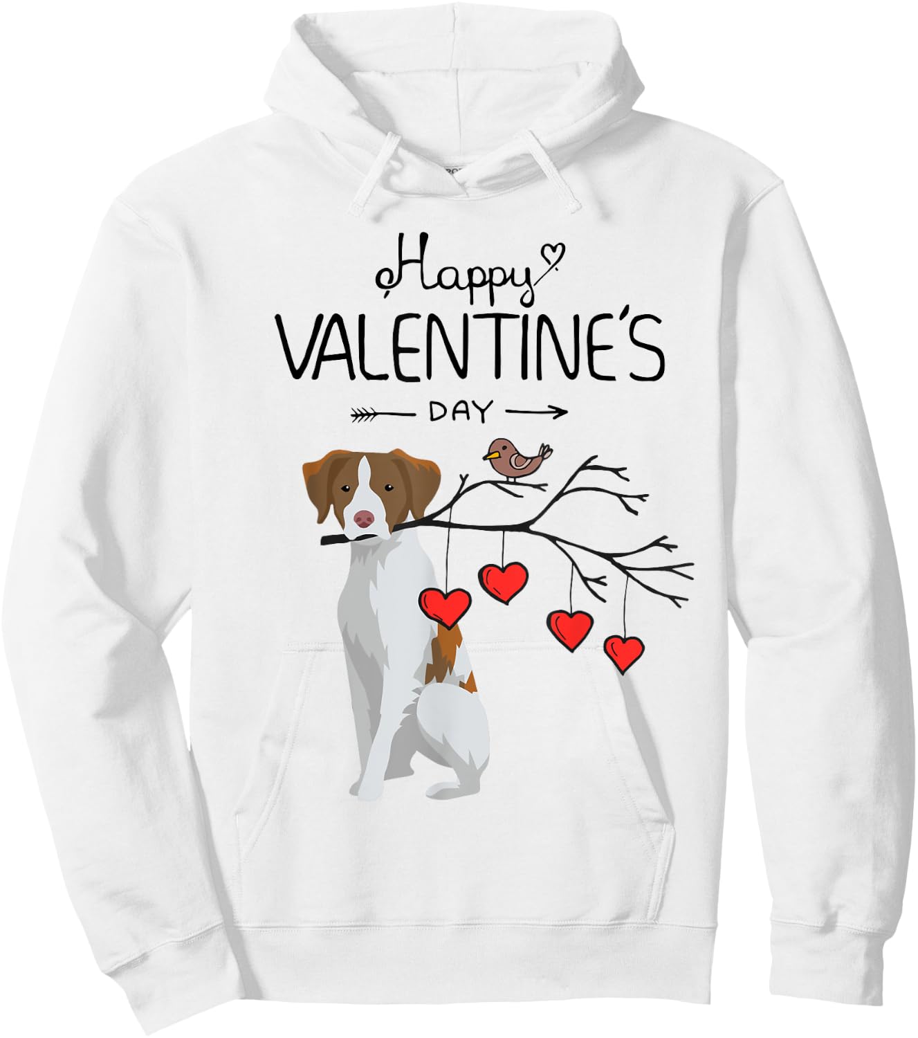 My Brittany Spaniel Dog Is My Valentines Day Hoodie - Hoodie | White