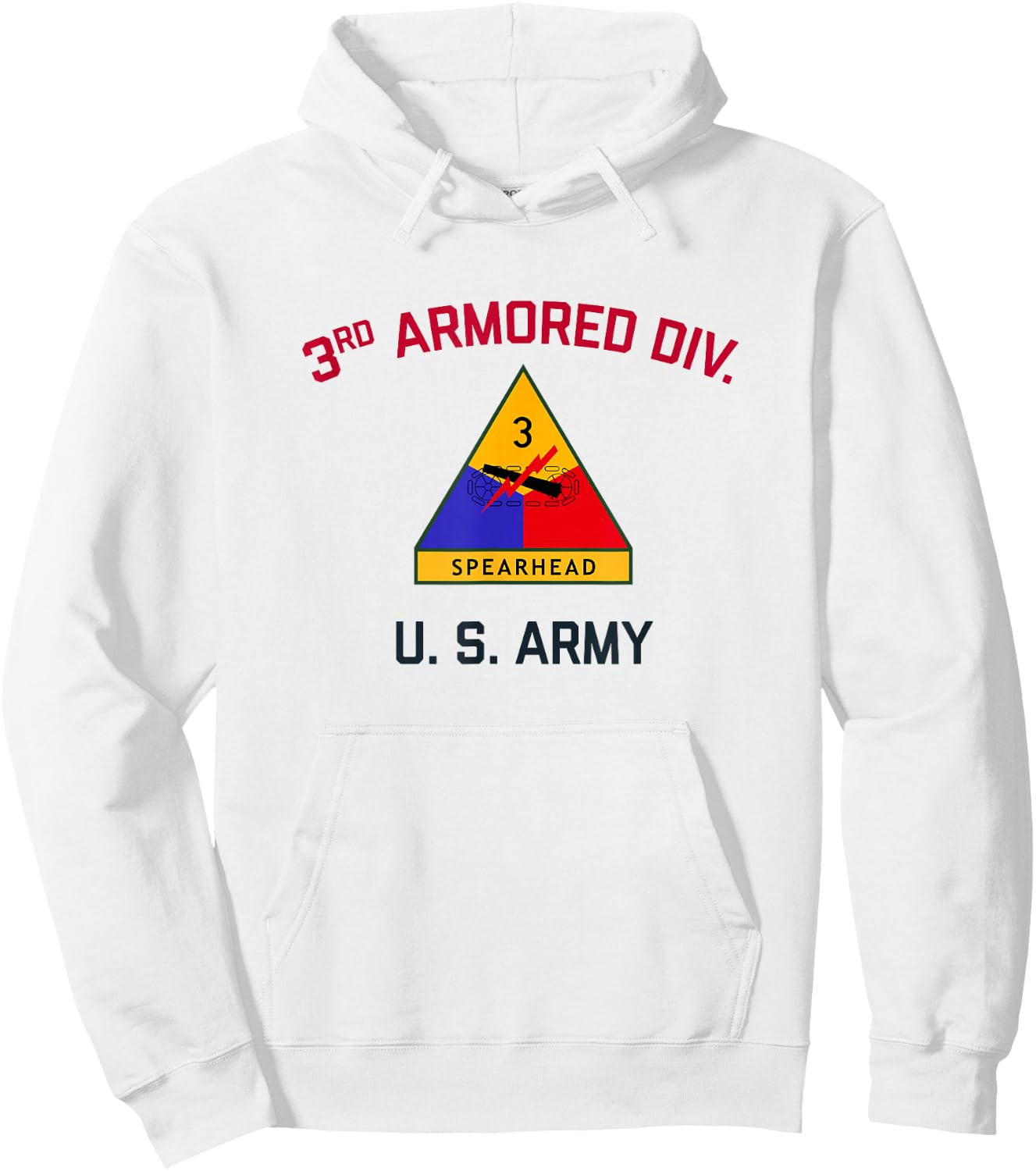 US Army 3rd Armored Division "Spearhead" | WW2 Vintage Tank Hoodie - Hoodie | White