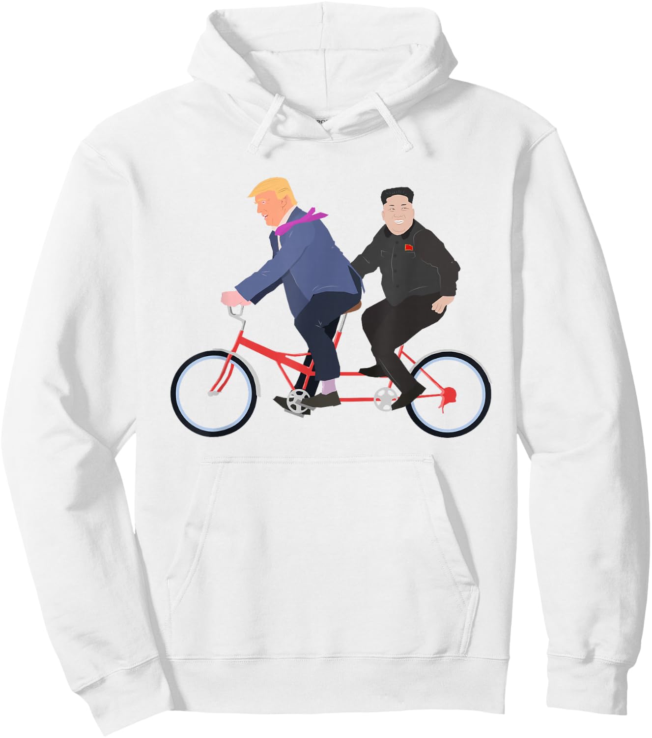 Trump and Kim Jong Un Tandem Bike Funny Hoodie - Hoodie | White