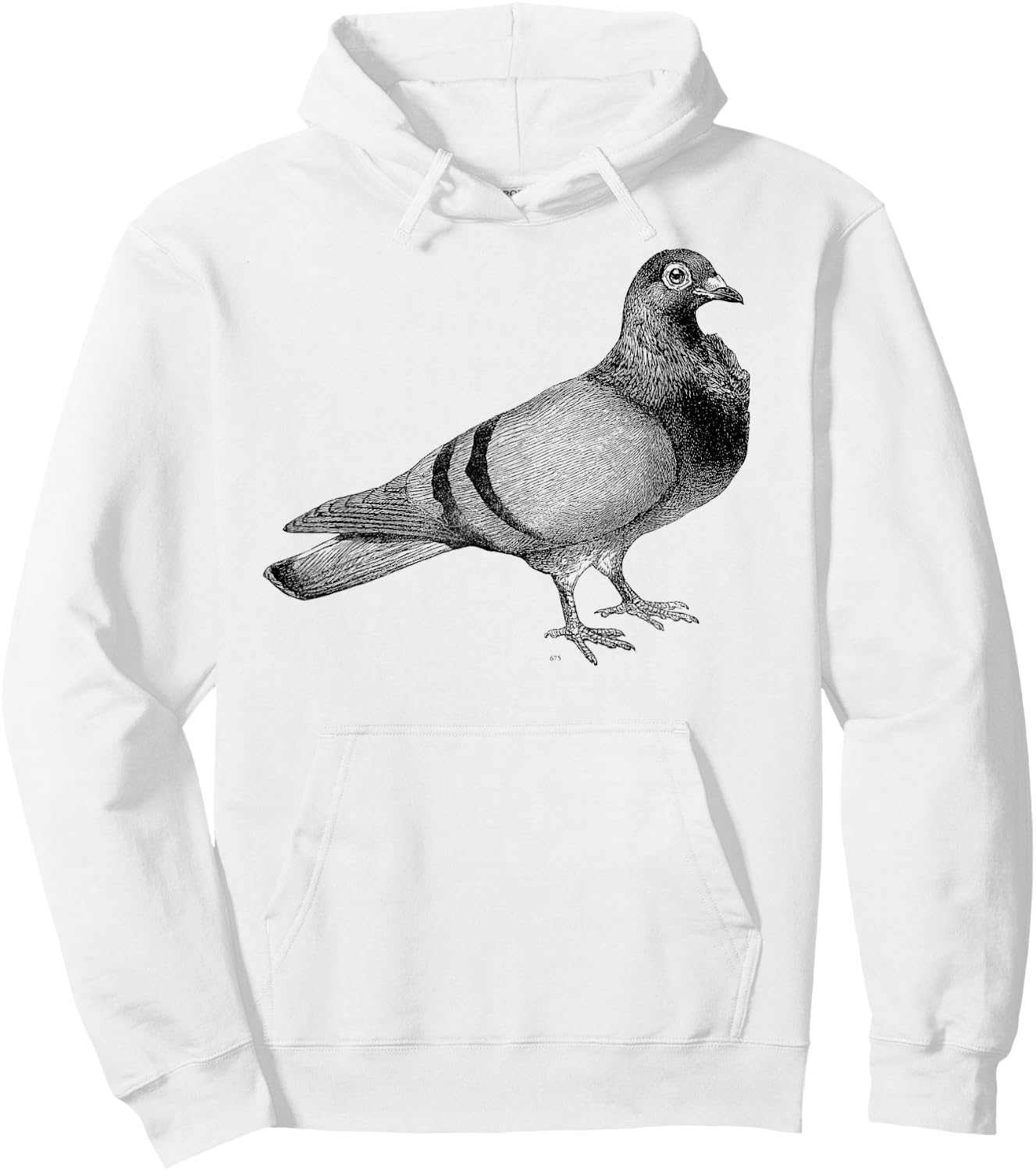 Big Texas Vintage Pigeon Illustration Hoodie - Hoodie | White