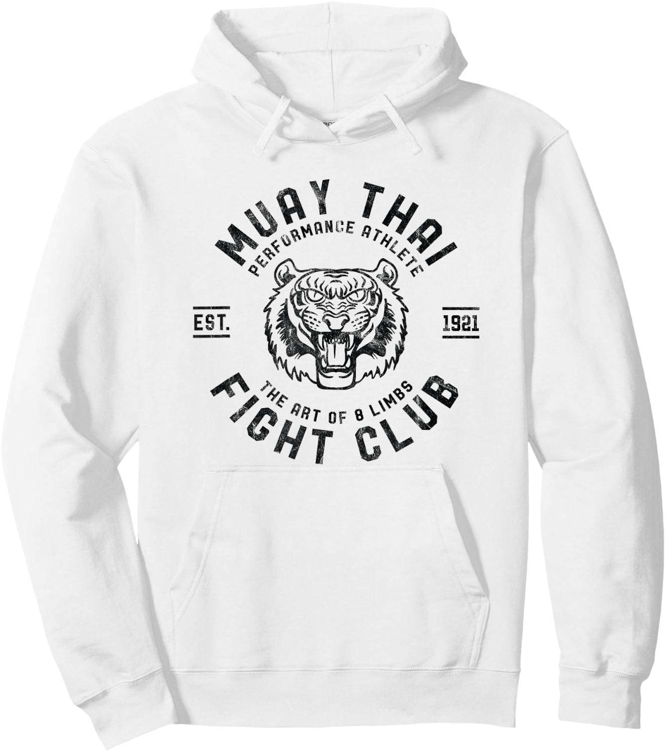 Muay Thai Street Fight Club MMA Tiger Kick Boxing Club Hoodie - Hoodie | White