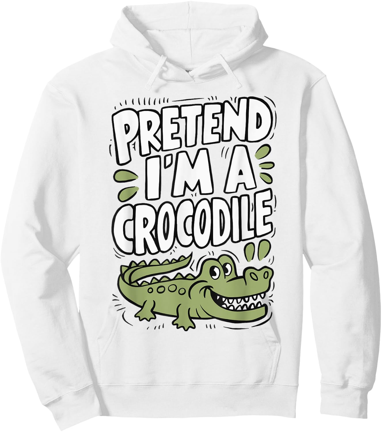 Pretend I'm A Crocodile Hoodie - Hoodie | White