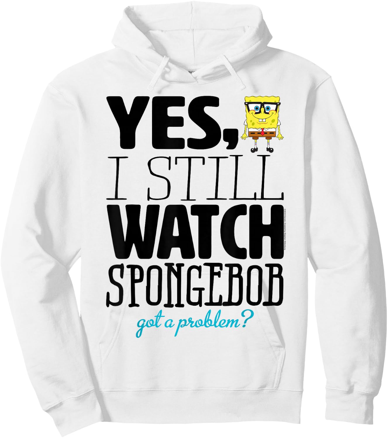 SpongeBob SquarePants Got a Problem,Short Sleeve Hoodie - Hoodie | White