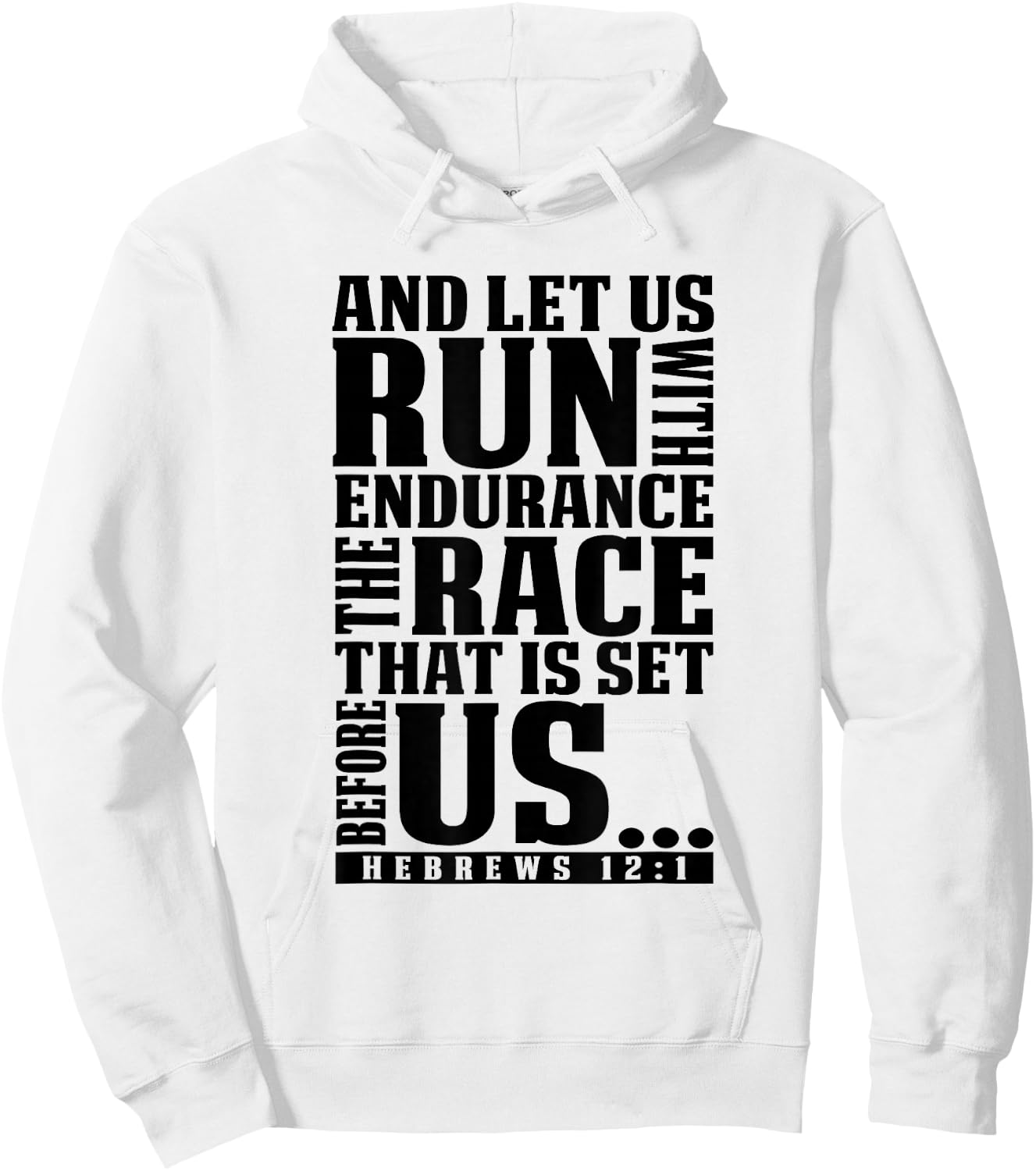 Christian Bible Verse Let Us Run With Endurance Running Gift Hoodie - Hoodie | White