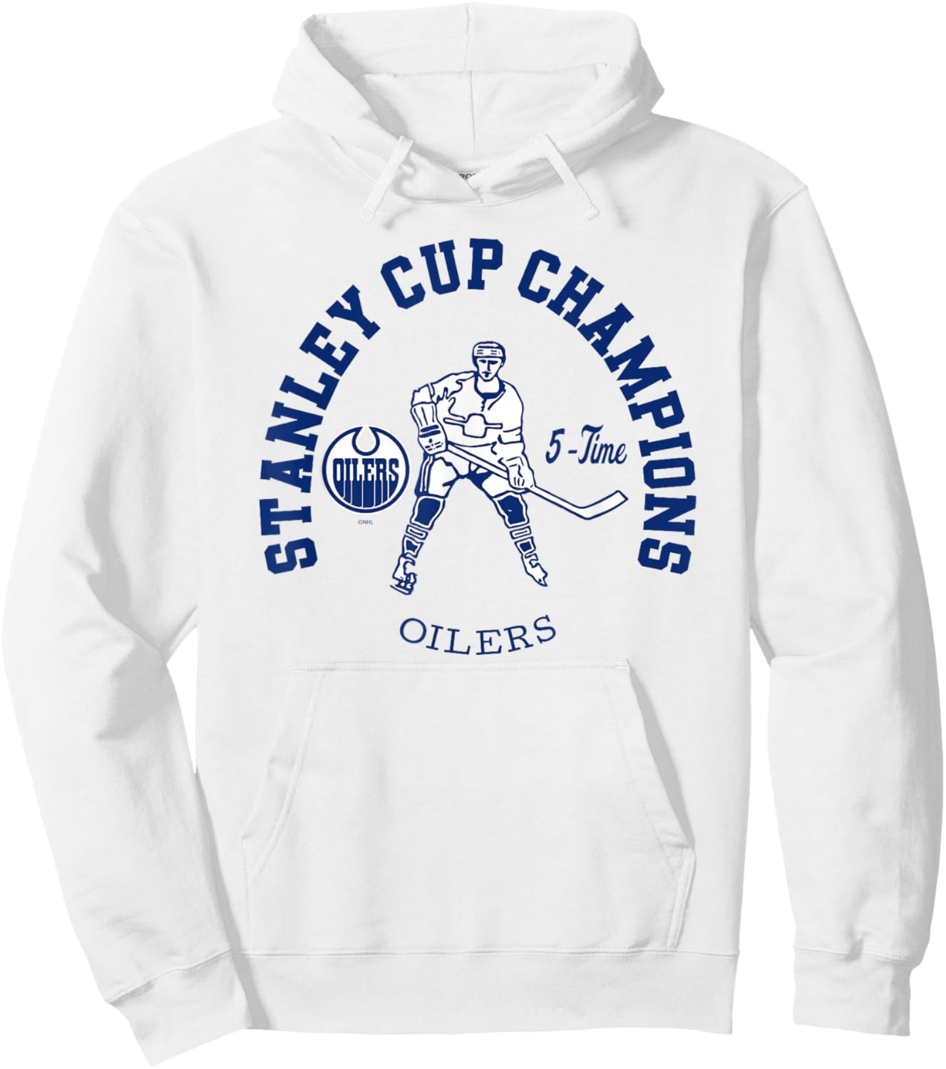 Edmonton Oilers Stanley Cup Champions 5-Time Orange NHL Hoodie - Hoodie | White