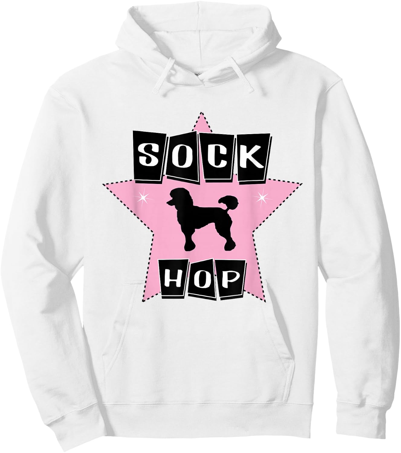 Poodle 1950s Sock Hop Dance Clothes Rock N Roll 50s Pink Hoodie - Hoodie | White
