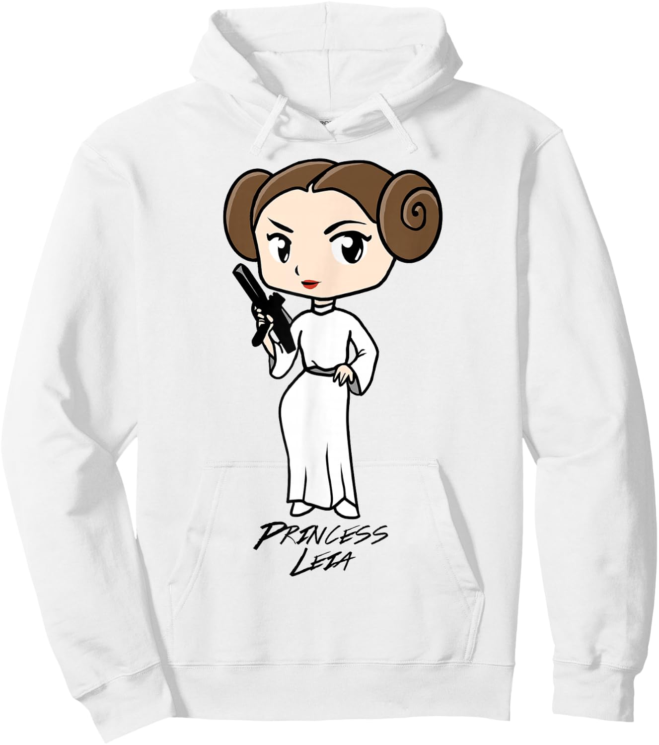 Star Wars Princess Leia Cute Cartoon Graphic Hoodie - Hoodie | White