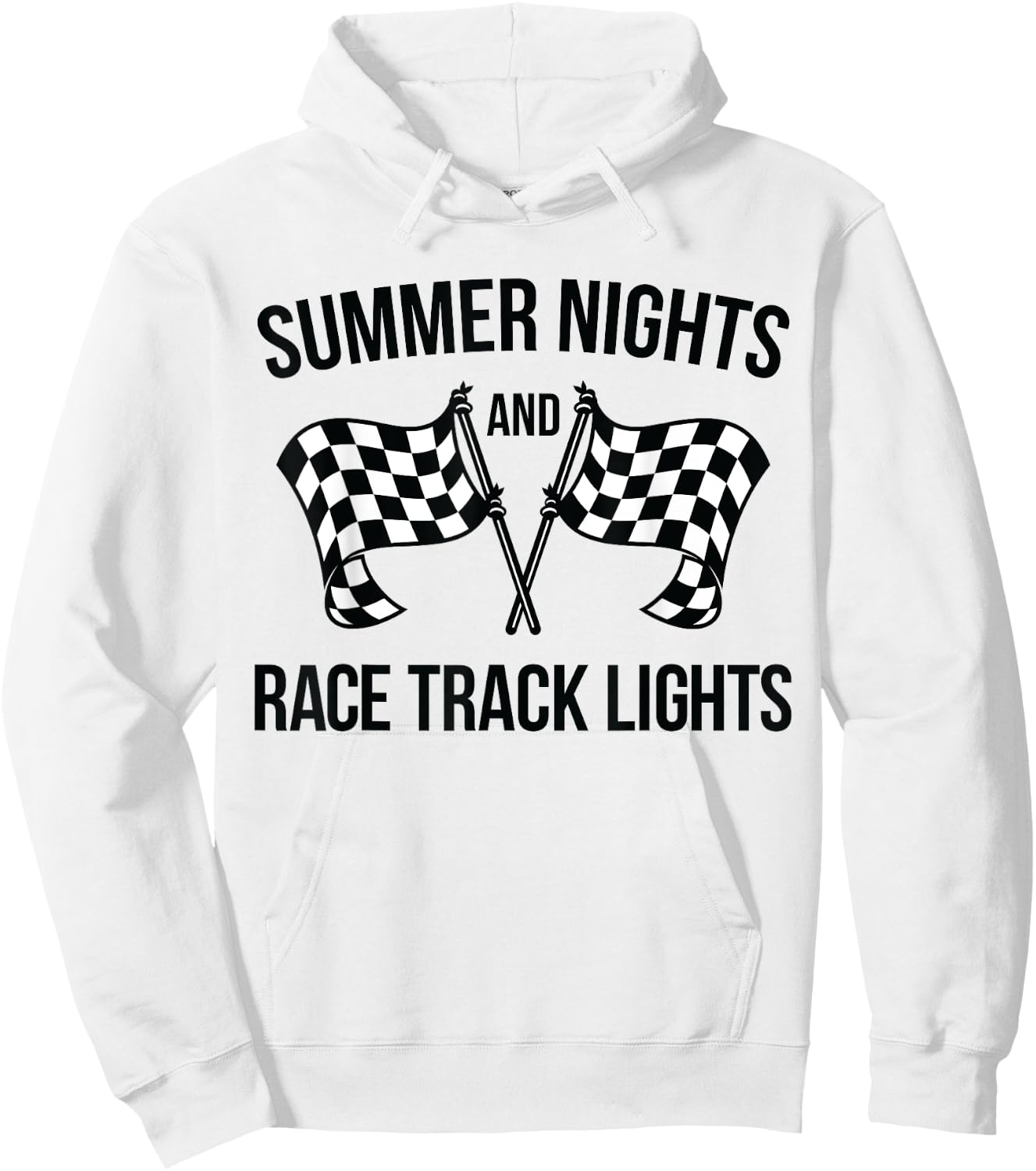 Summer Nights and Race Track Lights (racing shirt) Hoodie - Hoodie | White