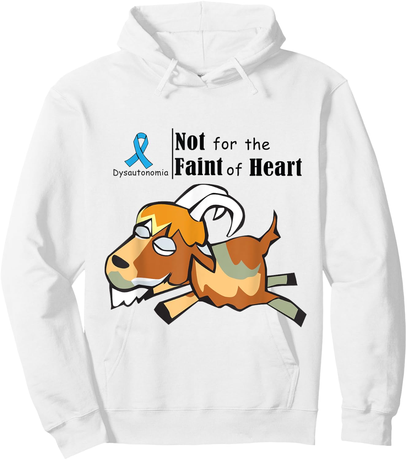 Paxton the Fainting Goat, Dysautonomia, POTS Hoodie - Hoodie | White