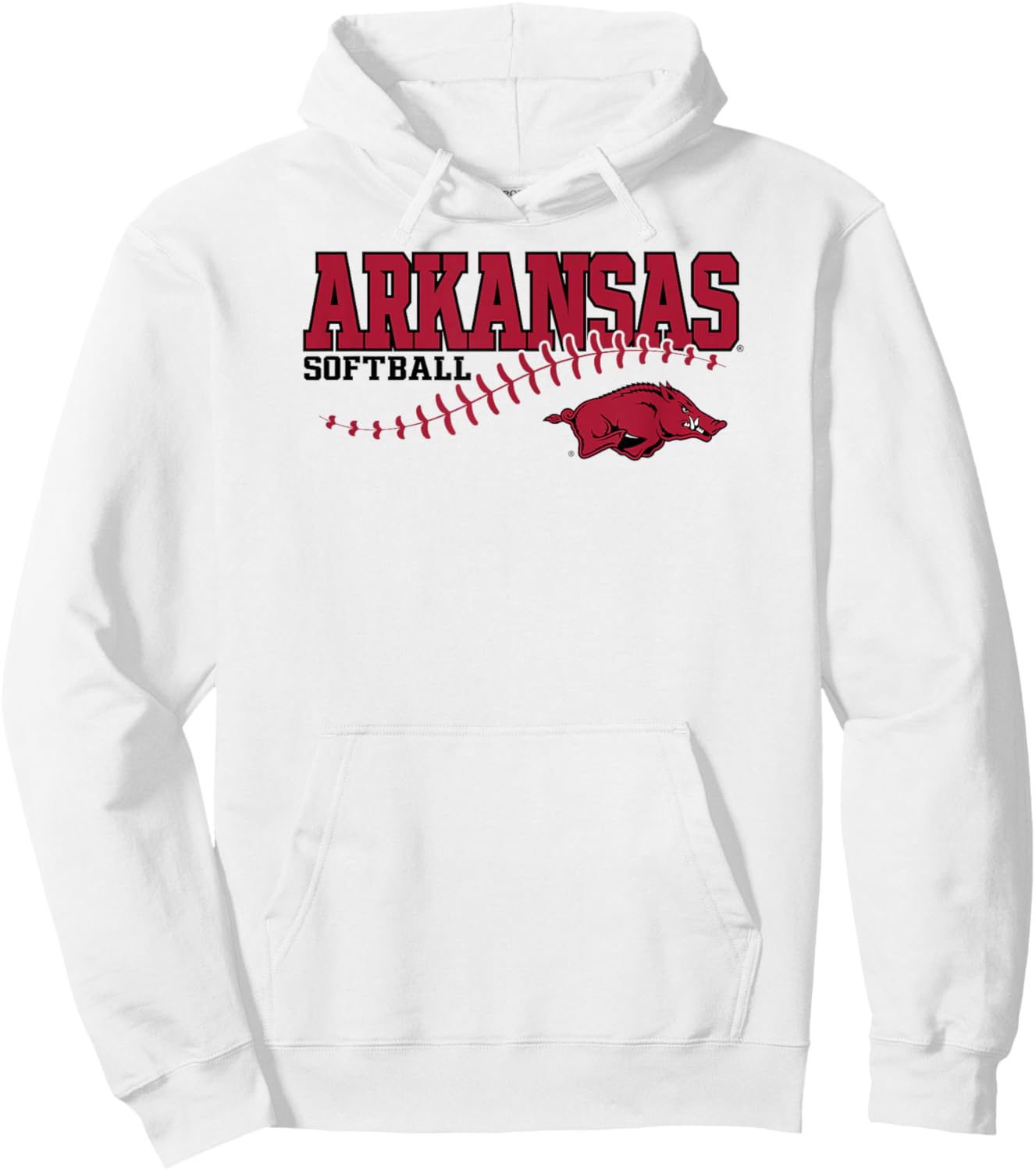 Arkansas Razorbacks Softball Laces Gray Officially Licensed Hoodie - Hoodie | White