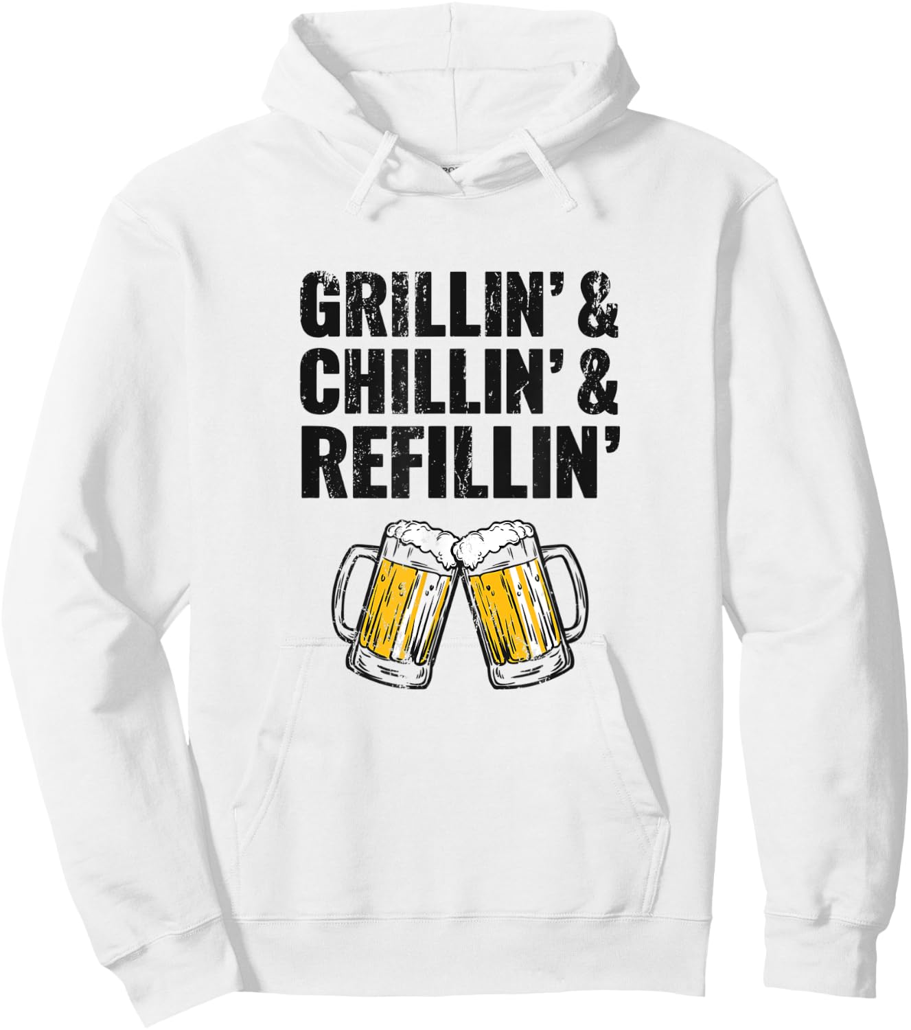 Grillin Chillin Shirt, Grillin Chillin Refillin Beer Hoodie - Hoodie | White