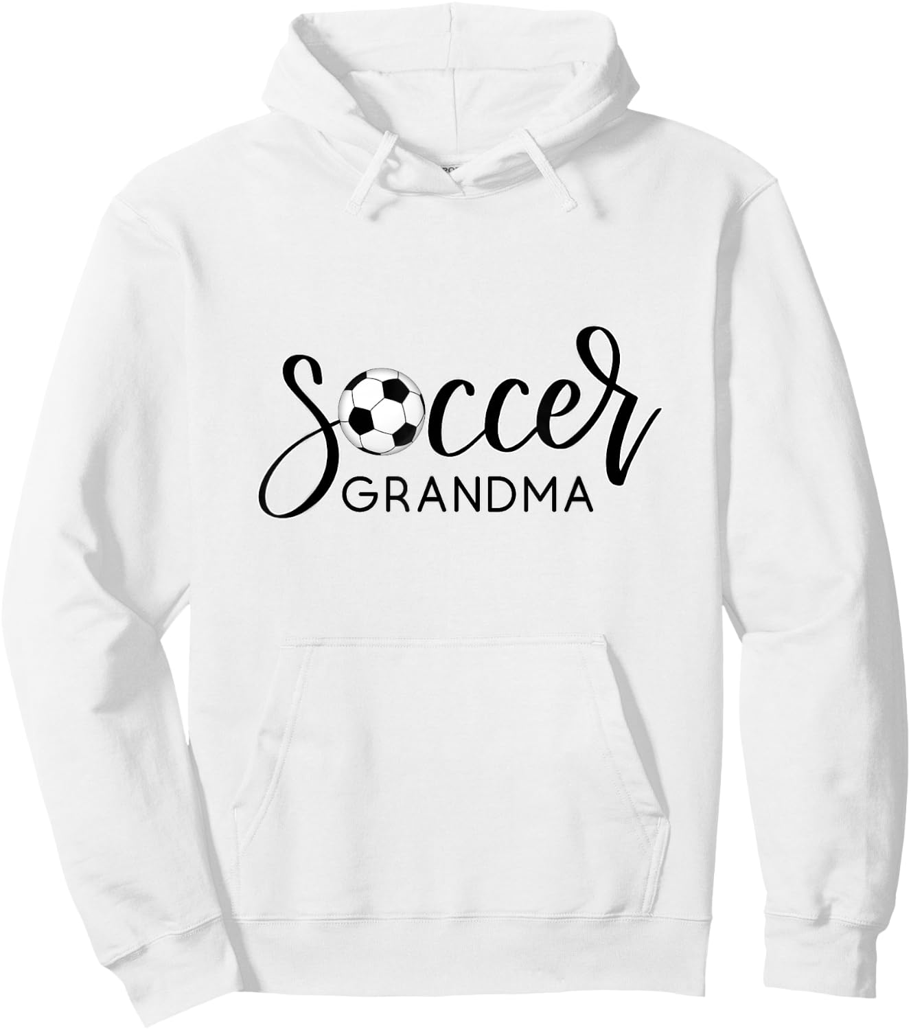SOCCER GRANDMA Design with Soccer Ball and Hand Lettering Hoodie - Hoodie | White
