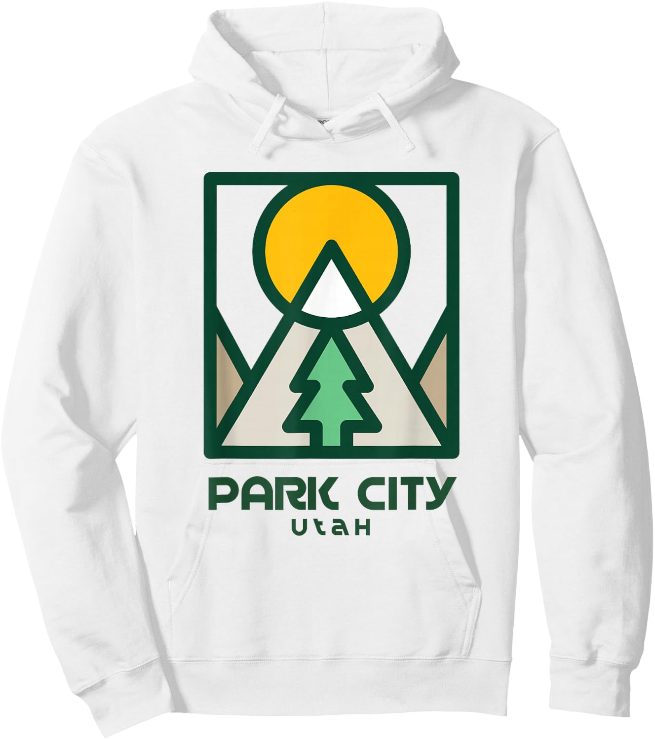Park City Utah Mountains Tree Hoodie - Hoodie | White