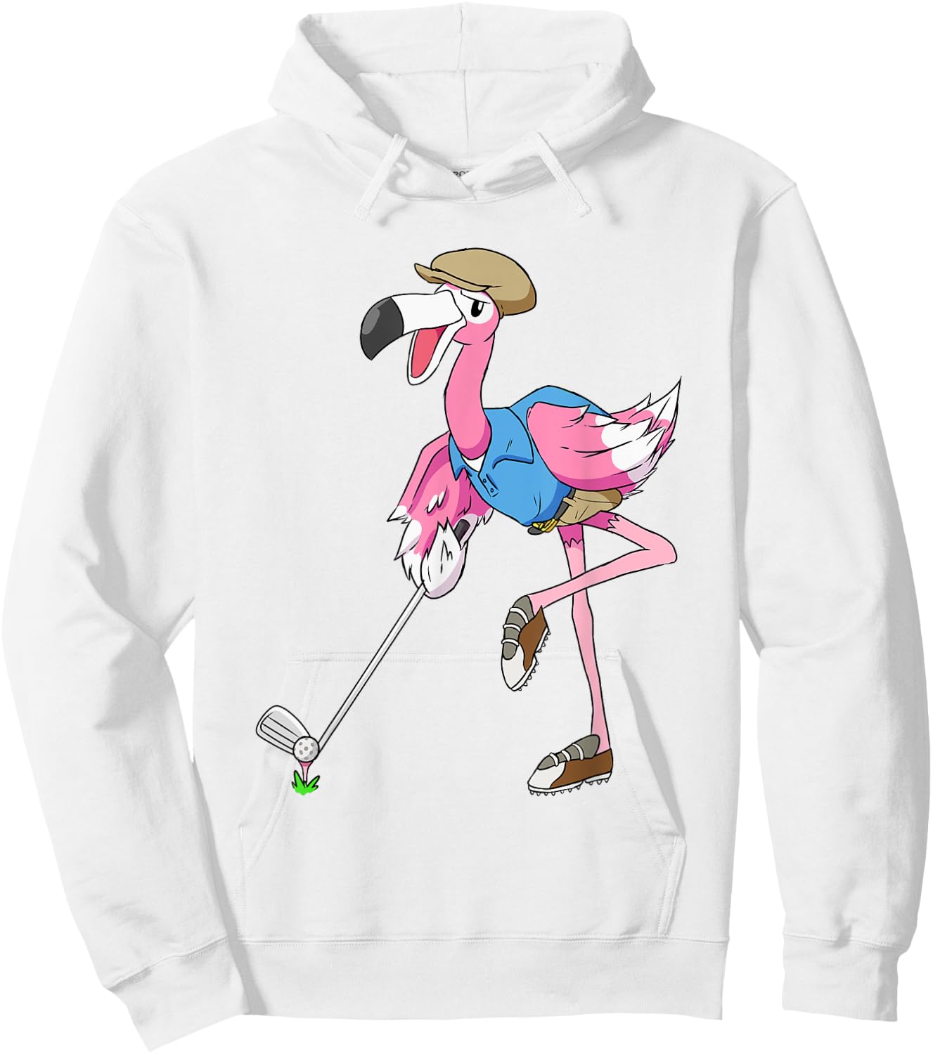 Pink Flamingo Golf Gifts Men Golfer Club Hoodie - Hoodie | White