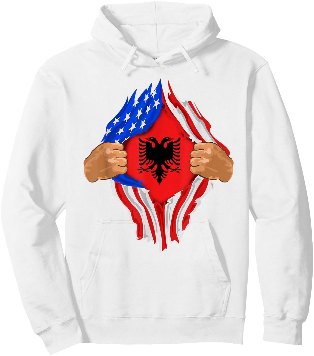 Albanian Blood Inside Me | Albania Flag Gift Hoodie - Hoodie | White