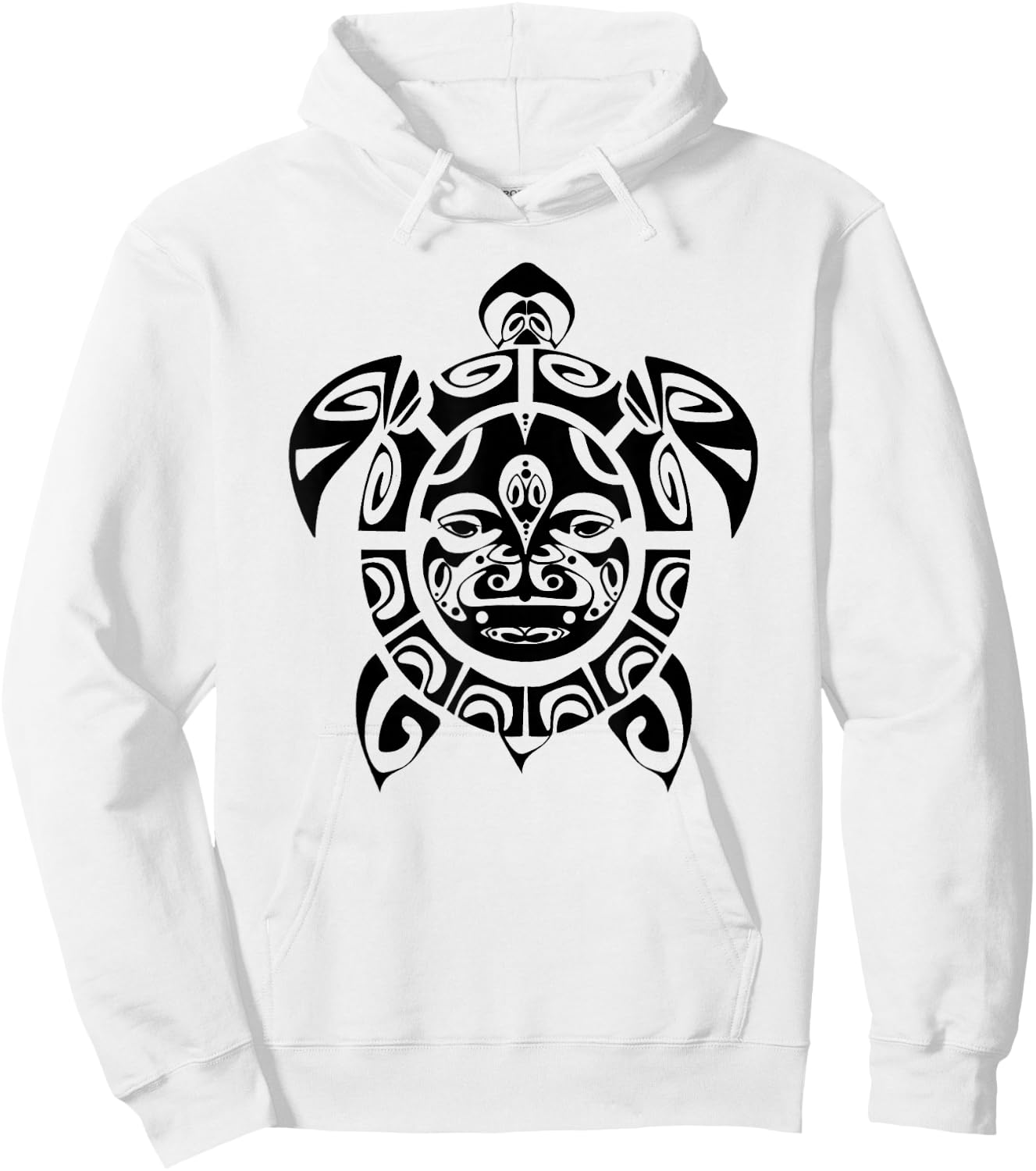 Psychedelic Sea Turtle, Retro Black And White Trippy Hoodie - Hoodie | White