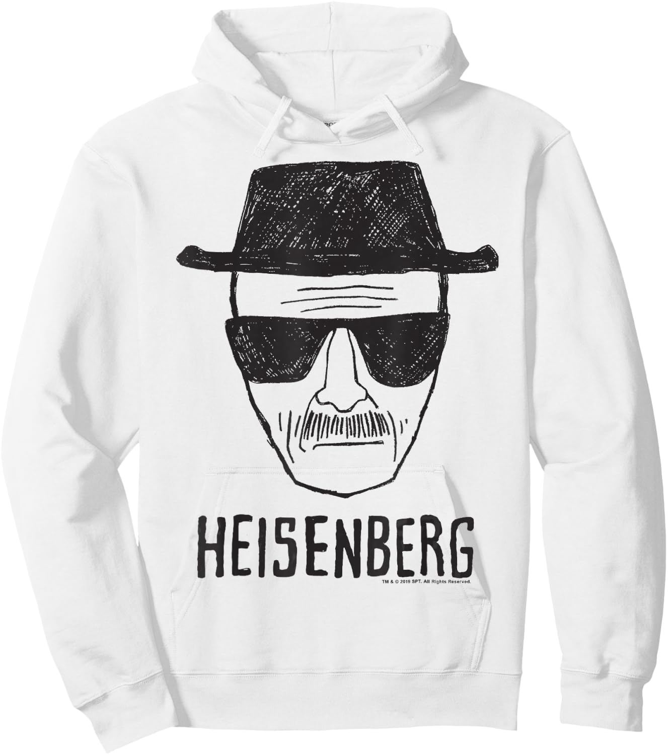 Breaking Bad Heisenberg Head Shot Sketch Hoodie - Hoodie | White